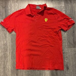 Puma Scuderia Ferrari Polo Shirt for Men size L but fits like a Med